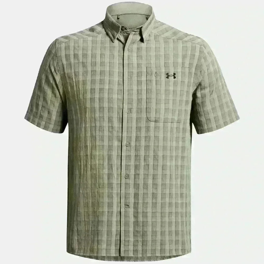 Men's UA Drift Tide 2.0 Plaid Short Sleeve Size Large - Picture 4 of 5